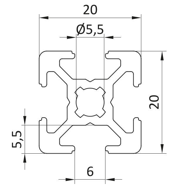Profil aluminiowy 20x20 [6]