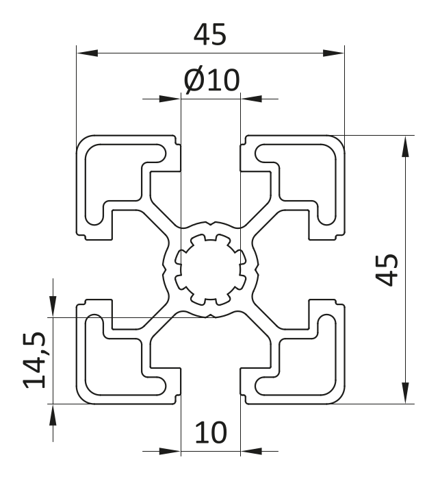 Profil aluminiowy 45x45L [10]