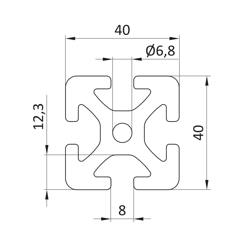 Profil aluminiowy 40x40 [8]