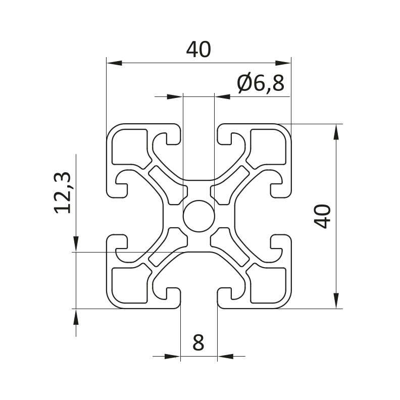 Profil aluminiowy 40x40EL [8]