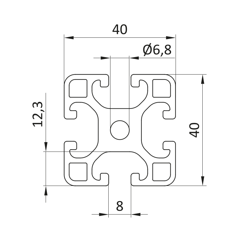 Profil aluminiowy 40x40L [8]