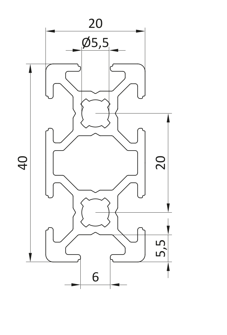 Profil aluminiowy 20x40 [6]