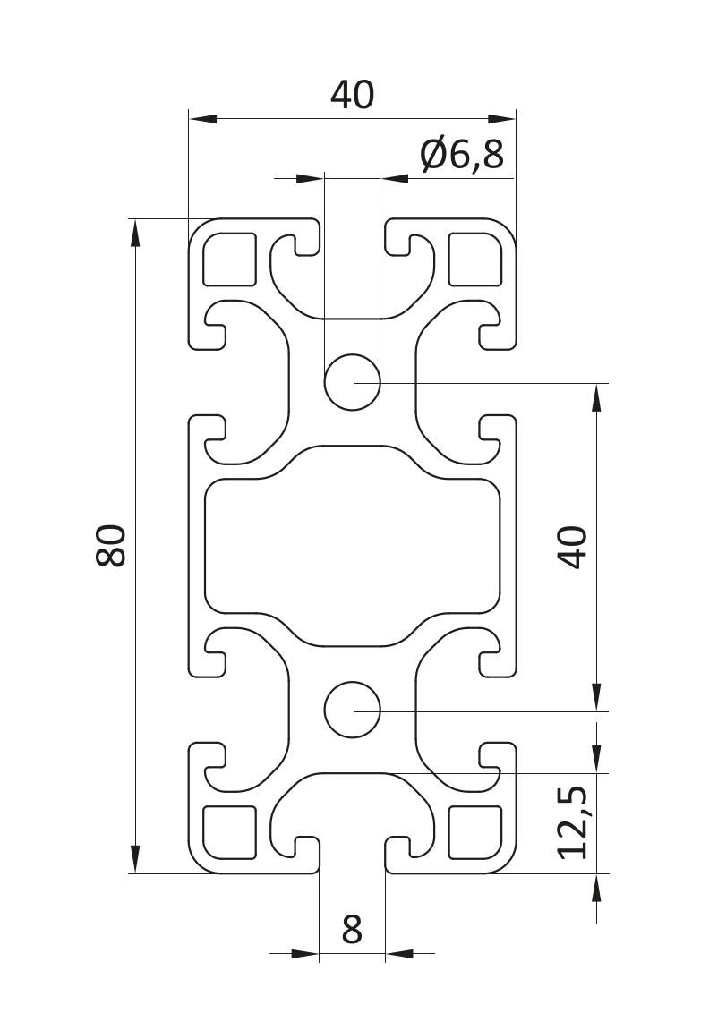Profil aluminiowy 40x80L [8]
