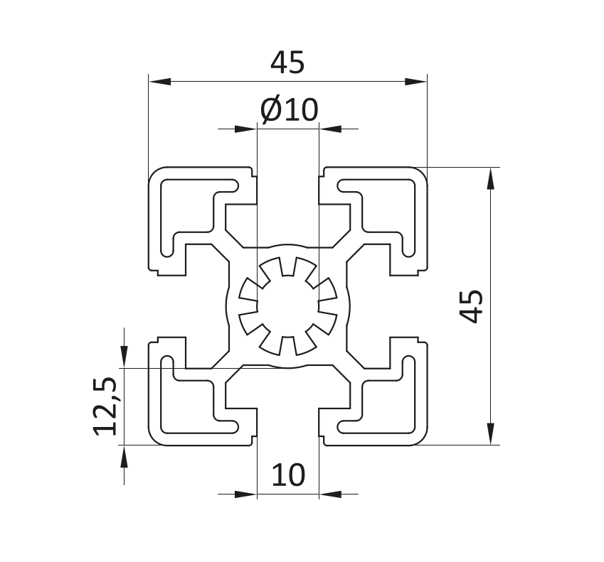 Profil aluminiowy 45x45 [10]