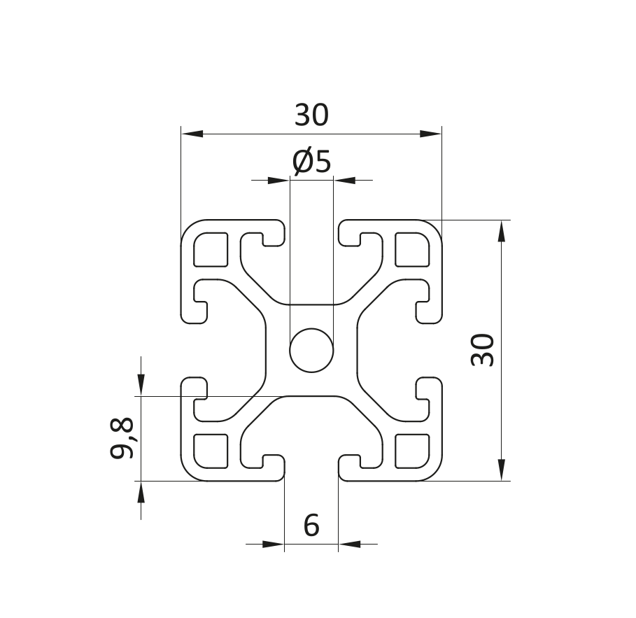 Profil aluminiowy 30x30L [6]