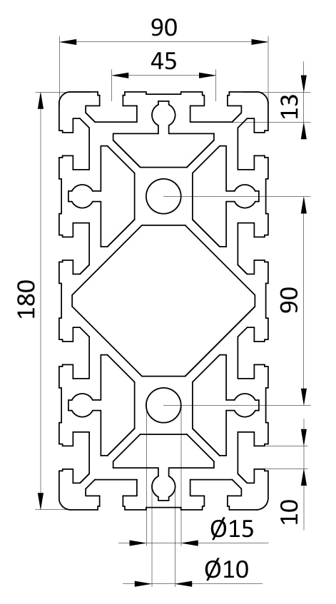 Profil aluminiowy 90x180 [10]