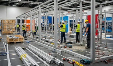 Budowa stoisk targowych z wykorzystaniem profili aluminiowych konstrukcyjnych