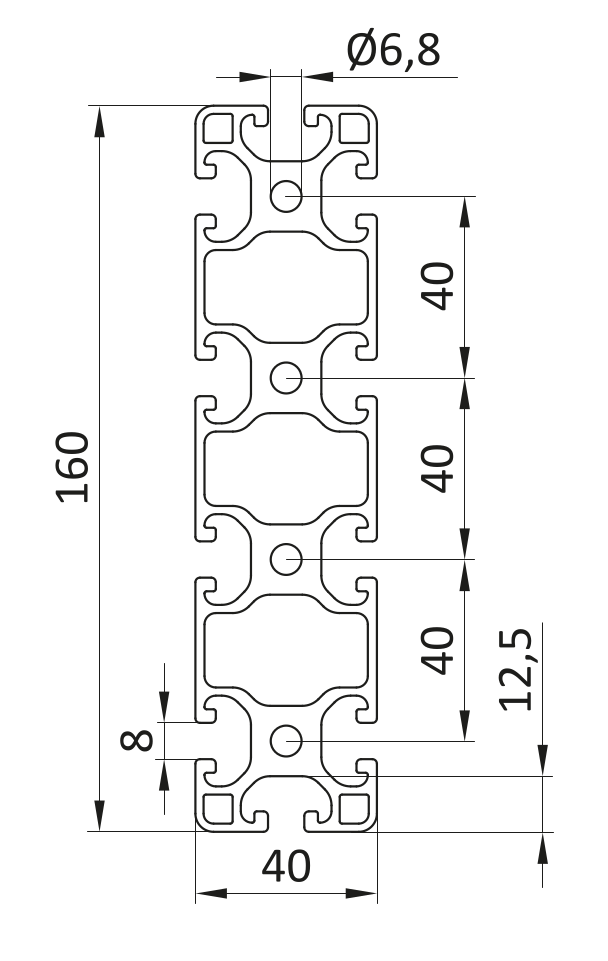 Profil aluminiowy 40x160L [8]