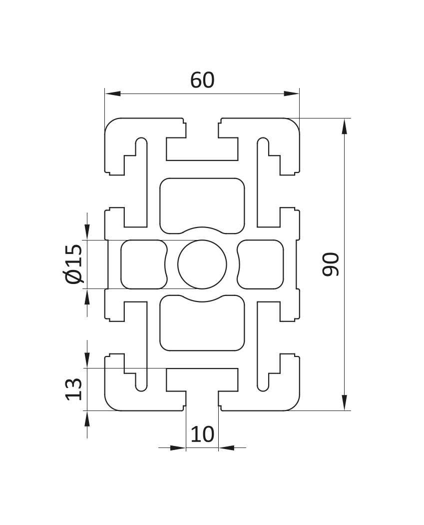 Profil aluminiowy 60x90 [10]