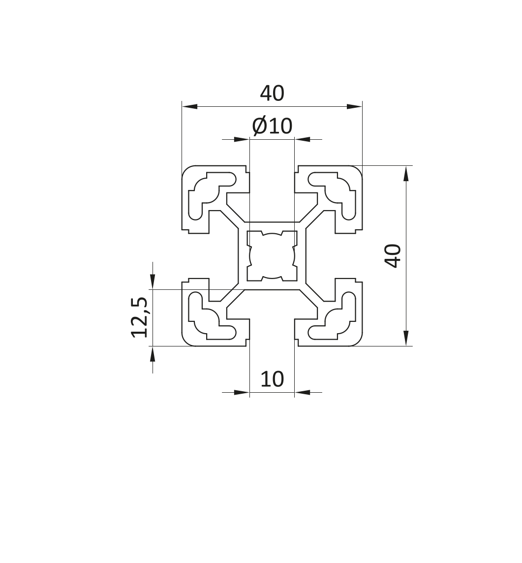 Profil aluminiowy 40x40L [10]