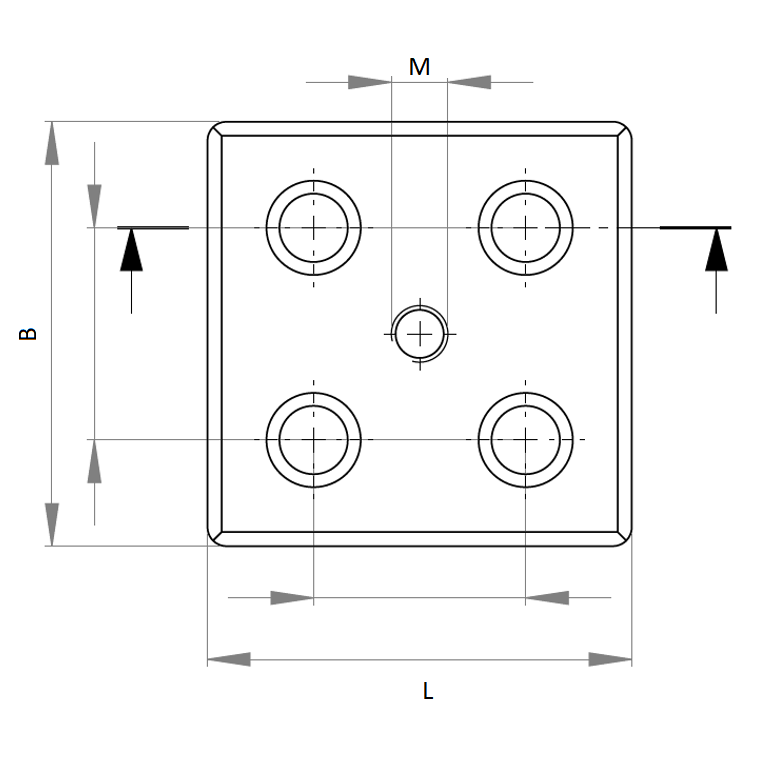 Płyta mocująca 90x90 M16