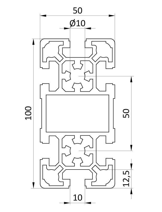 Profil aluminiowy 50x100L [10]