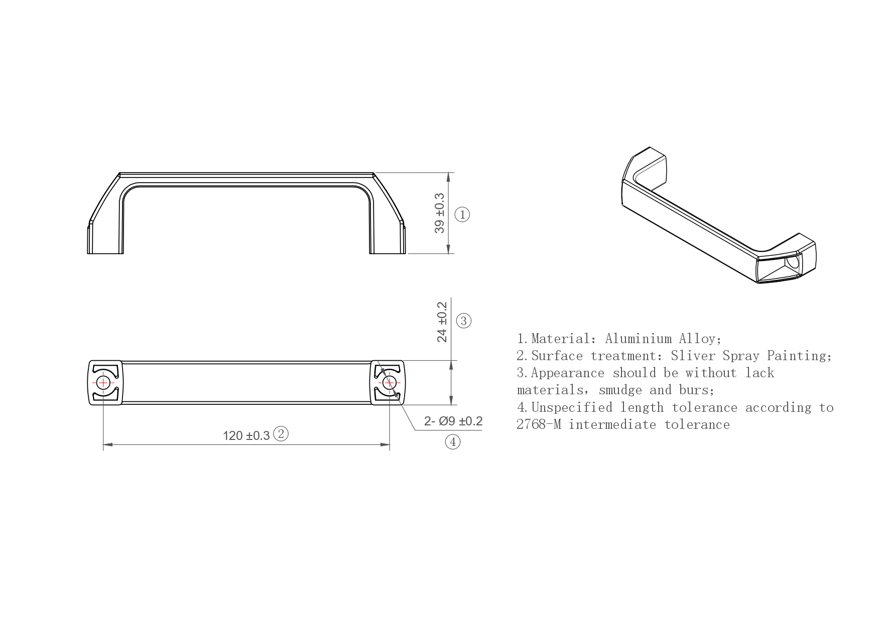 Uchwyt kabłąkowy 120 aluminiowy kolor srebrny [8] [10]