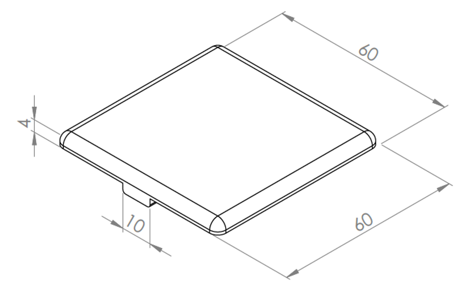 Zaślepka dla profili aluminiowych 60x60