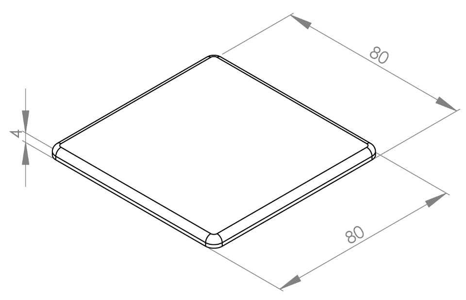 Zaślepka dla profili aluminiowych 80x80