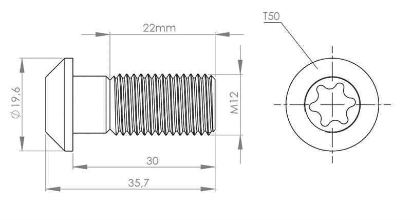 Śruba Centralna M12x30 [10]