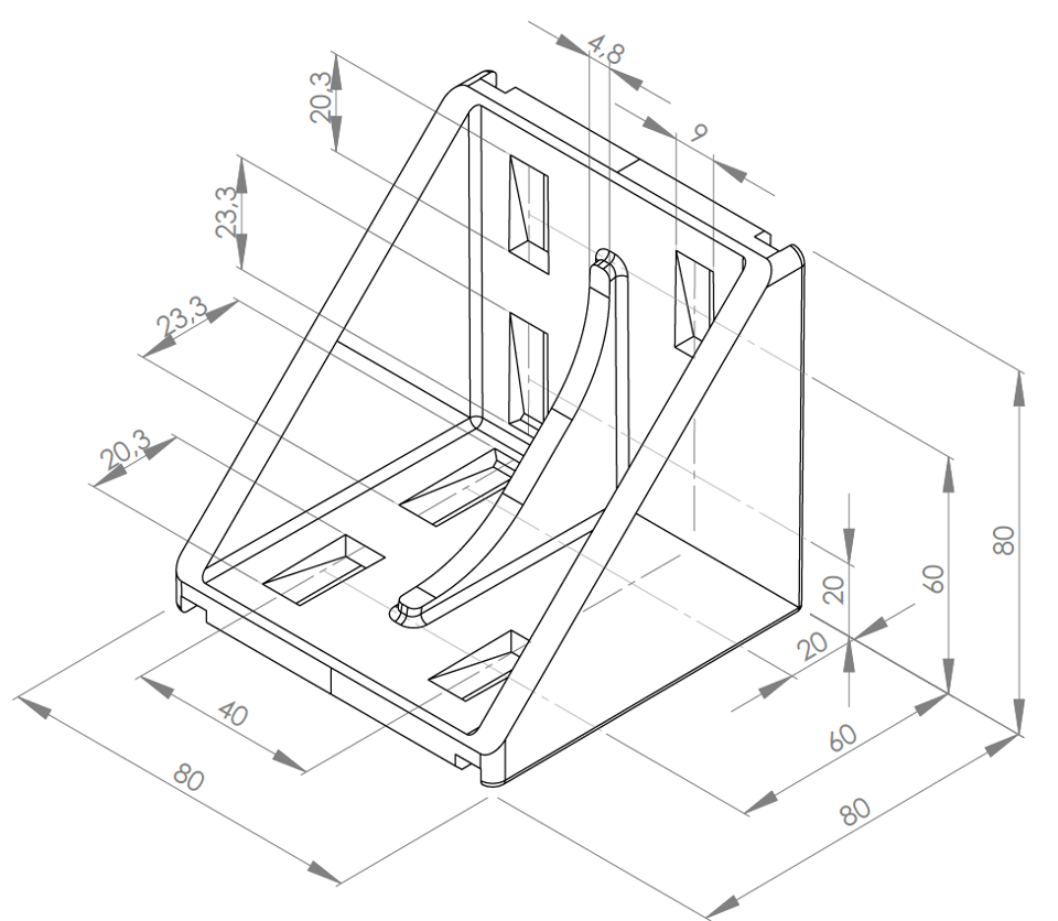 Kątownik 80x80 do rowka 10mm